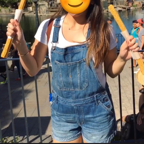 Abercrombie & Fitch 💙 Denim Shorts Overalls 💙 - Picture 2 of 9